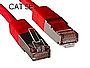 כבל רשת איכותי מסוכך CAT 5E אדום 1 מטר