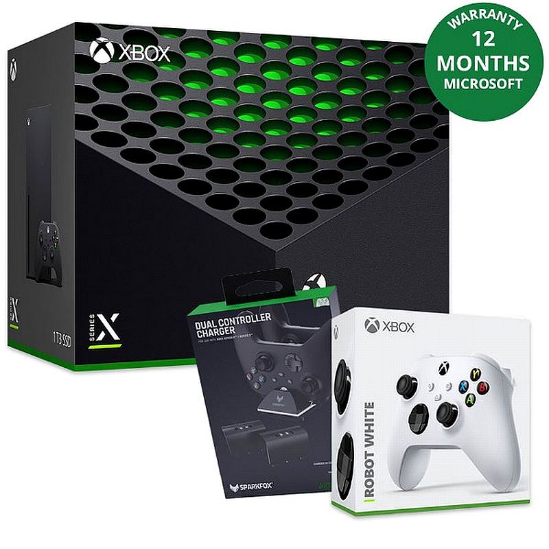 באנדל Xbox series X + שלט נוסף + מטען זוגי אחריות