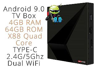 סטרימר  Android 9.0 TV Box  4GB RAM 64GB ROM  X8